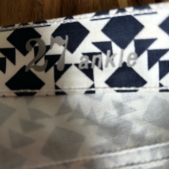 JCrew Toothpick Ankle Pants size 27 dark navy and white geometric pattern - Picture 8 of 12